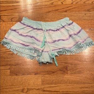 Beach flowy tie dye shorts